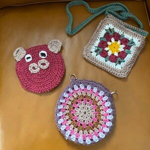 Crochet Kids Accessories Set - Multicolor